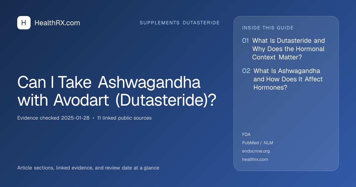 Evidence overview for supplements dutasteride: Can I Take Ashwagandha with Avodart (Dutasteride)?