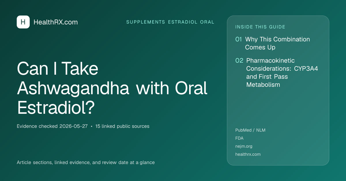Evidence overview for supplements estradiol oral: Can I Take Ashwagandha with Oral Estradiol?