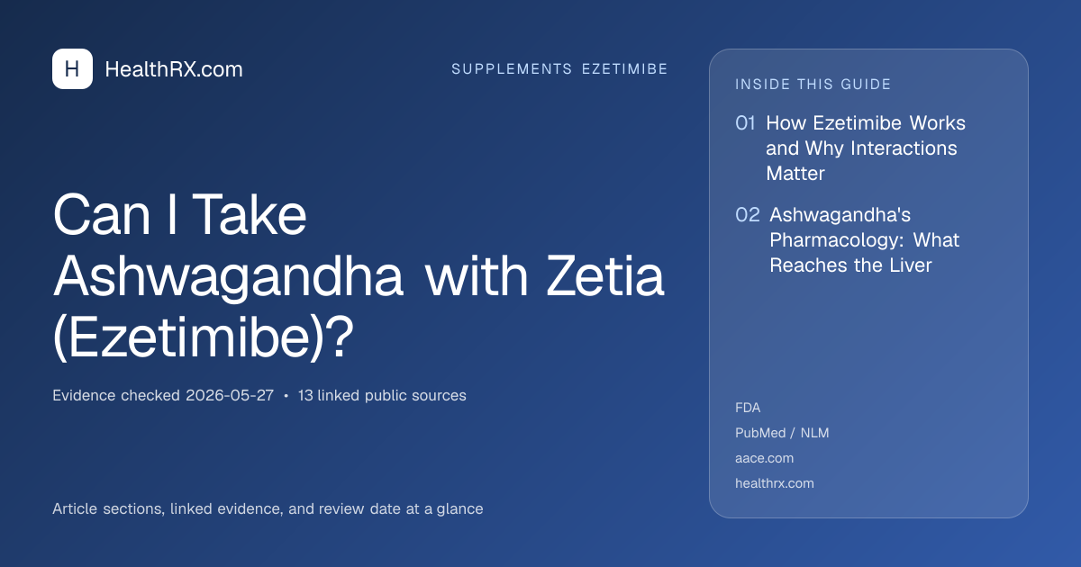 Evidence overview for supplements ezetimibe: Can I Take Ashwagandha with Zetia (Ezetimibe)?