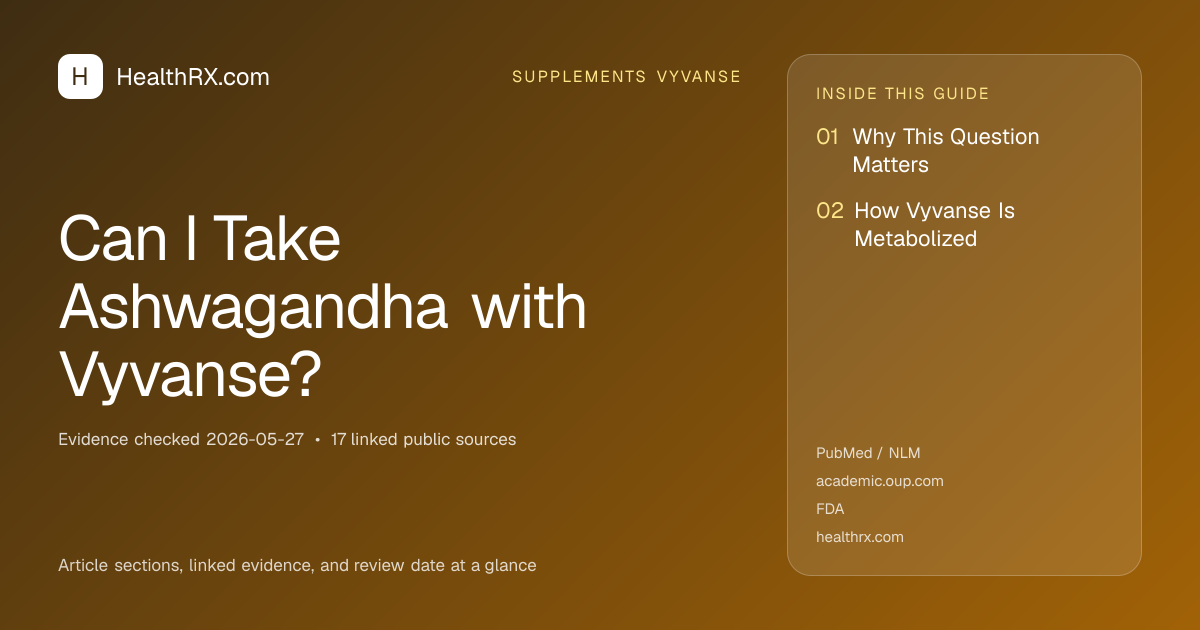Evidence overview for supplements vyvanse: Can I Take Ashwagandha with Vyvanse?