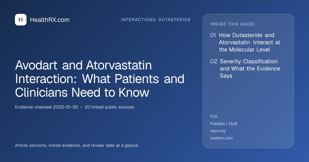 Evidence overview for interactions dutasteride: Avodart and Atorvastatin Interaction: What Patients and Clinicians Need to Know