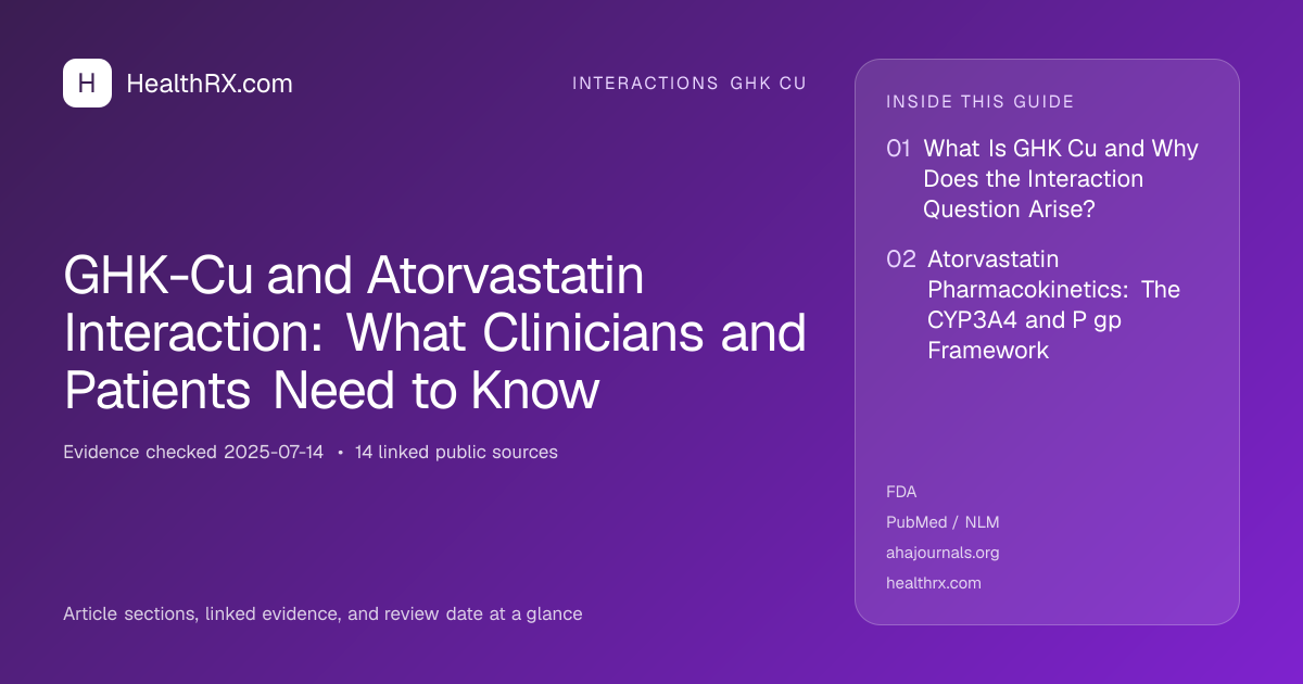 Evidence overview for GHK-Cu and Atorvastatin Interaction: What Clinicians and Patients Need to Know