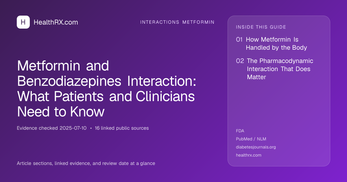 Evidence overview for interactions metformin: Metformin and Benzodiazepines Interaction: What Patients and Clinicians Need to Know