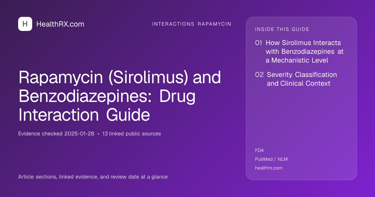 Evidence overview for interactions rapamycin: Rapamycin (Sirolimus) and Benzodiazepines: Drug Interaction Guide