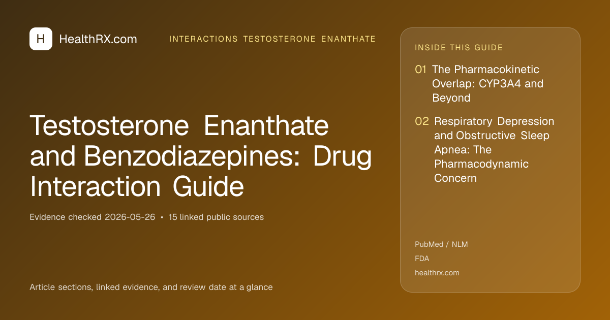 Evidence overview for Testosterone Enanthate and Benzodiazepines: Drug Interaction Guide