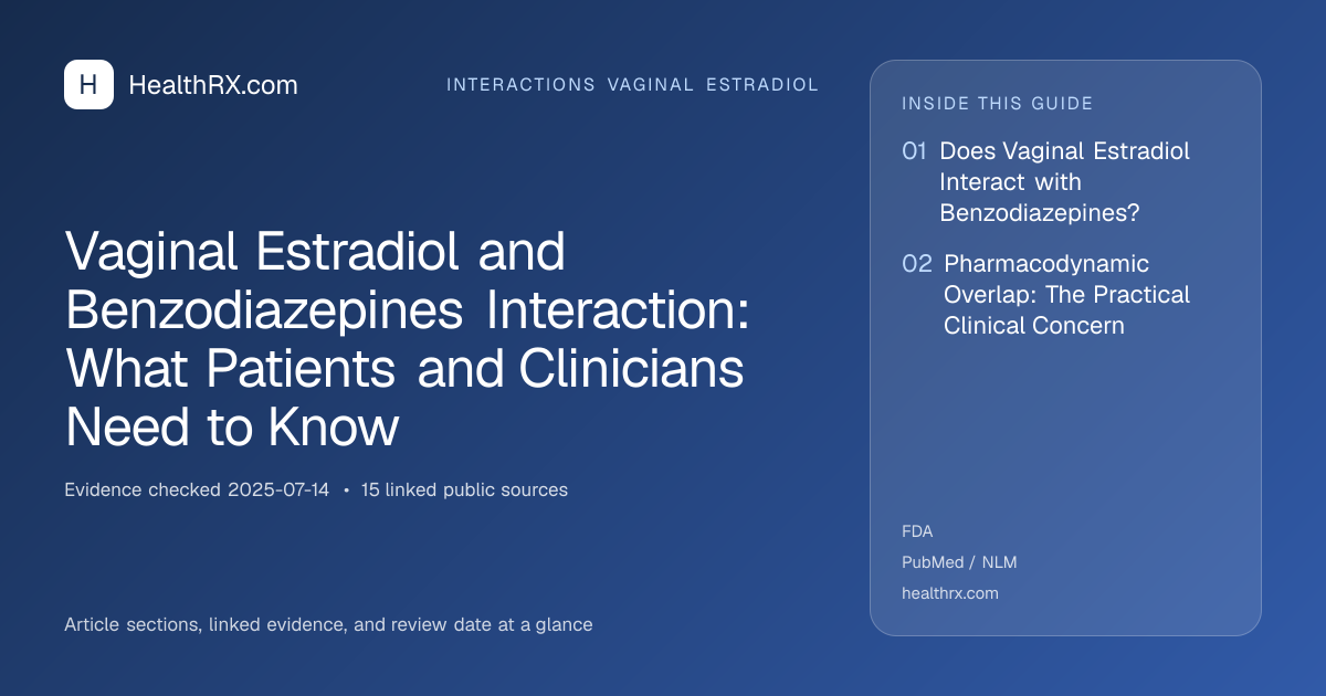 Evidence overview for Vaginal Estradiol and Benzodiazepines Interaction: What Patients and Clinicians Need to Know