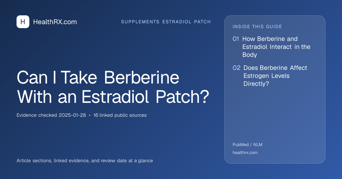 Evidence overview for Can I Take Berberine With an Estradiol Patch?