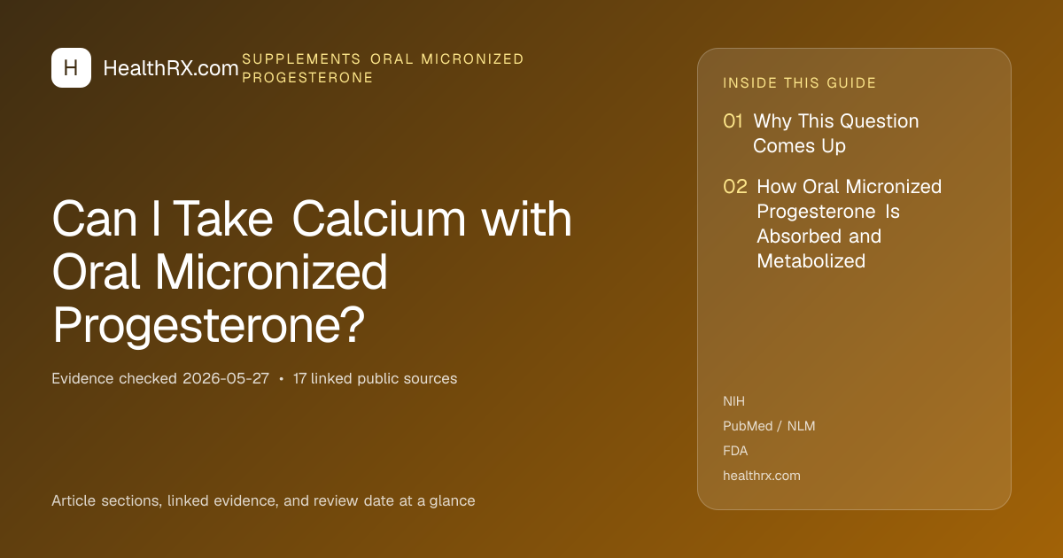 Evidence overview for Can I Take Calcium with Oral Micronized Progesterone?