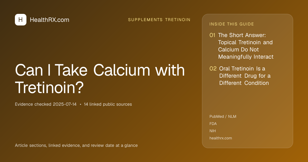 Evidence overview for supplements tretinoin: Can I Take Calcium with Tretinoin?