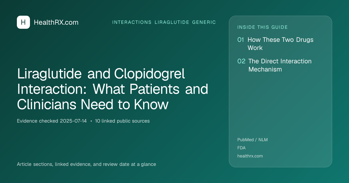 Evidence overview for Liraglutide and Clopidogrel Interaction: What Patients and Clinicians Need to Know