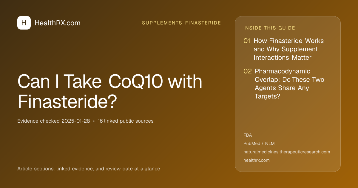 Evidence overview for supplements finasteride: Can I Take CoQ10 with Finasteride?