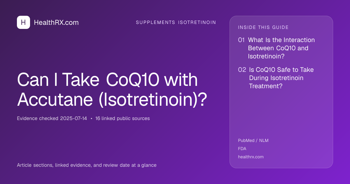 Evidence overview for supplements isotretinoin: Can I Take CoQ10 with Accutane (Isotretinoin)?