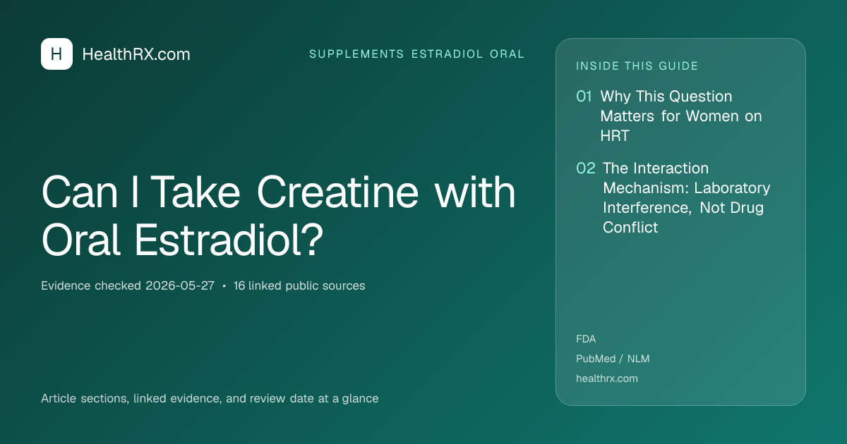 Evidence overview for Can I Take Creatine with Oral Estradiol?