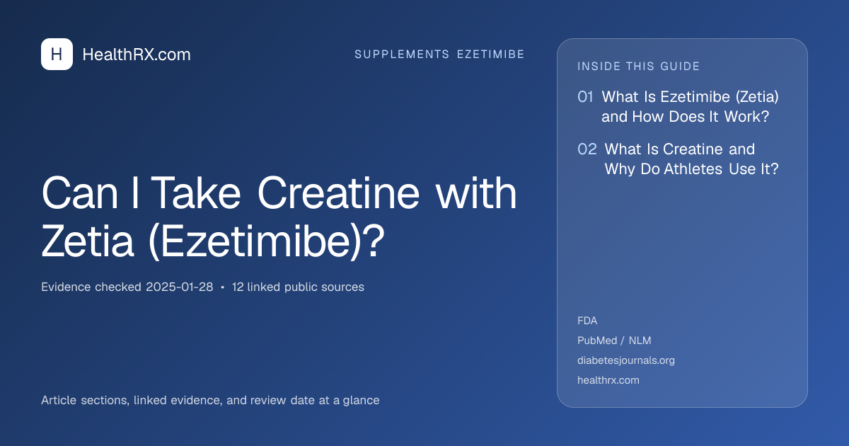 Evidence overview for Can I Take Creatine with Zetia (Ezetimibe)?