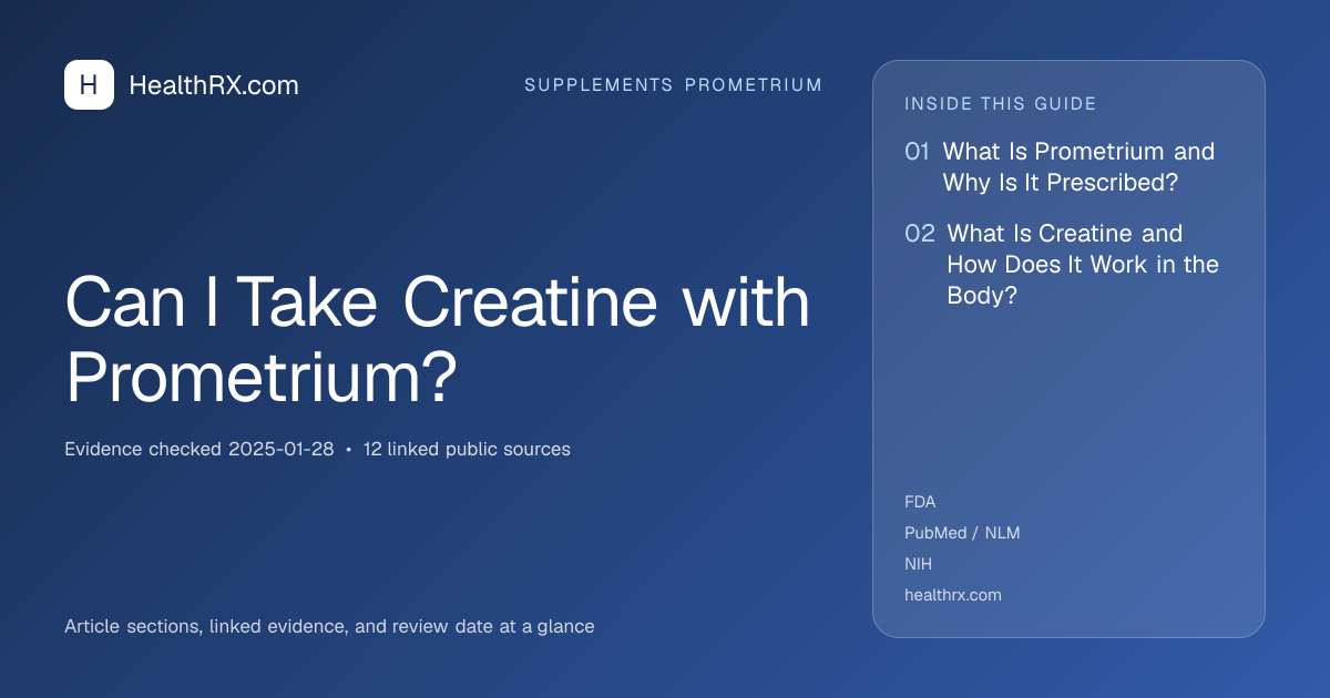 Evidence overview for Can I Take Creatine with Prometrium?
