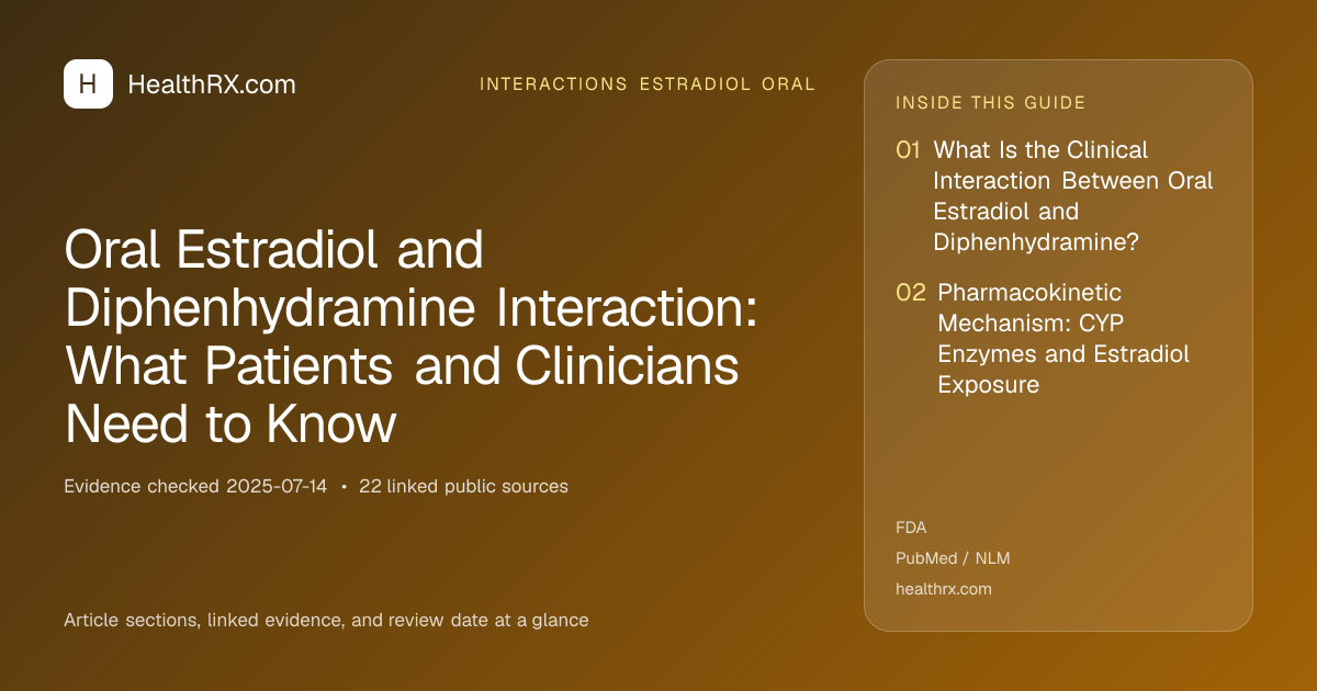 Evidence overview for Oral Estradiol and Diphenhydramine Interaction: What Patients and Clinicians Need to Know