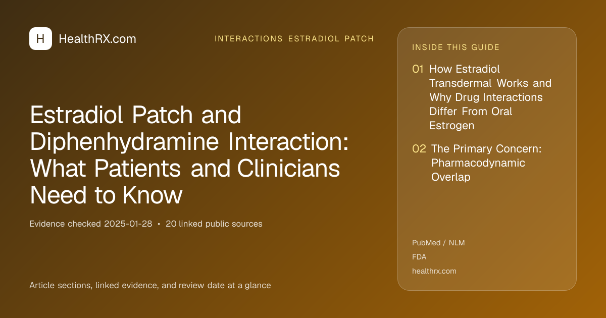 Evidence overview for Estradiol Patch and Diphenhydramine Interaction: What Patients and Clinicians Need to Know