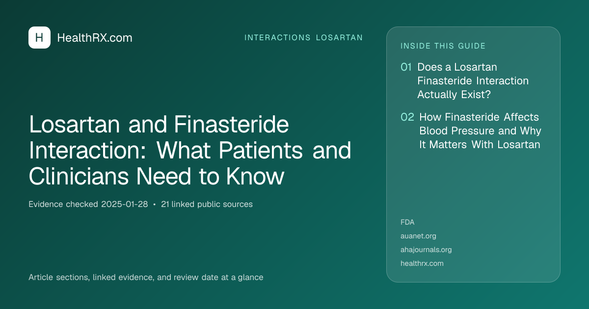 Evidence overview for interactions losartan: Losartan and Finasteride Interaction: What Patients and Clinicians Need to Know