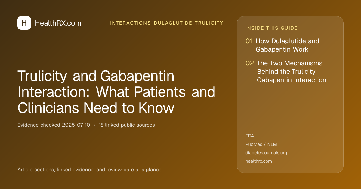 Evidence overview for interactions dulaglutide trulicity: Trulicity and Gabapentin Interaction: What Patients and Clinicians Need to Know