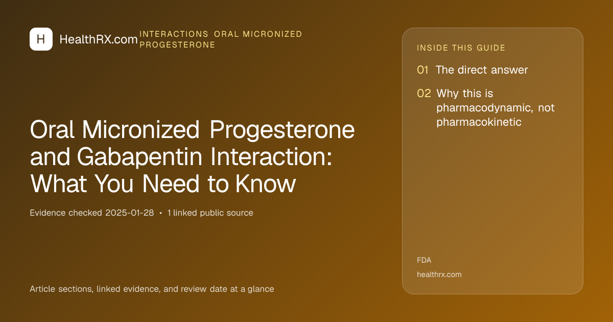 Evidence overview for Oral Micronized Progesterone and Gabapentin Interaction: What You Need to Know