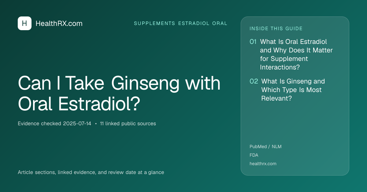 Evidence overview for Can I Take Ginseng with Oral Estradiol?