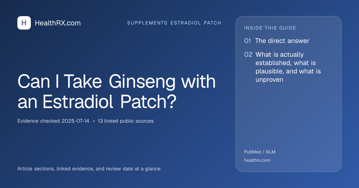 Evidence overview for Can I Take Ginseng with an Estradiol Patch?