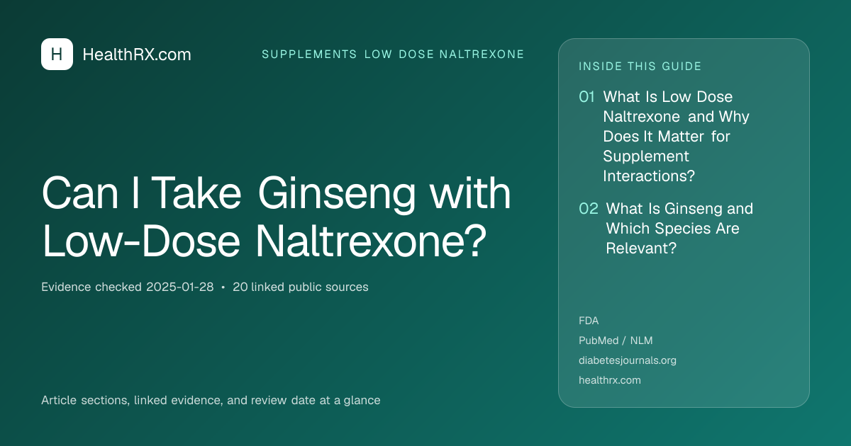 Evidence overview for supplements low dose naltrexone: Can I Take Ginseng with Low-Dose Naltrexone?