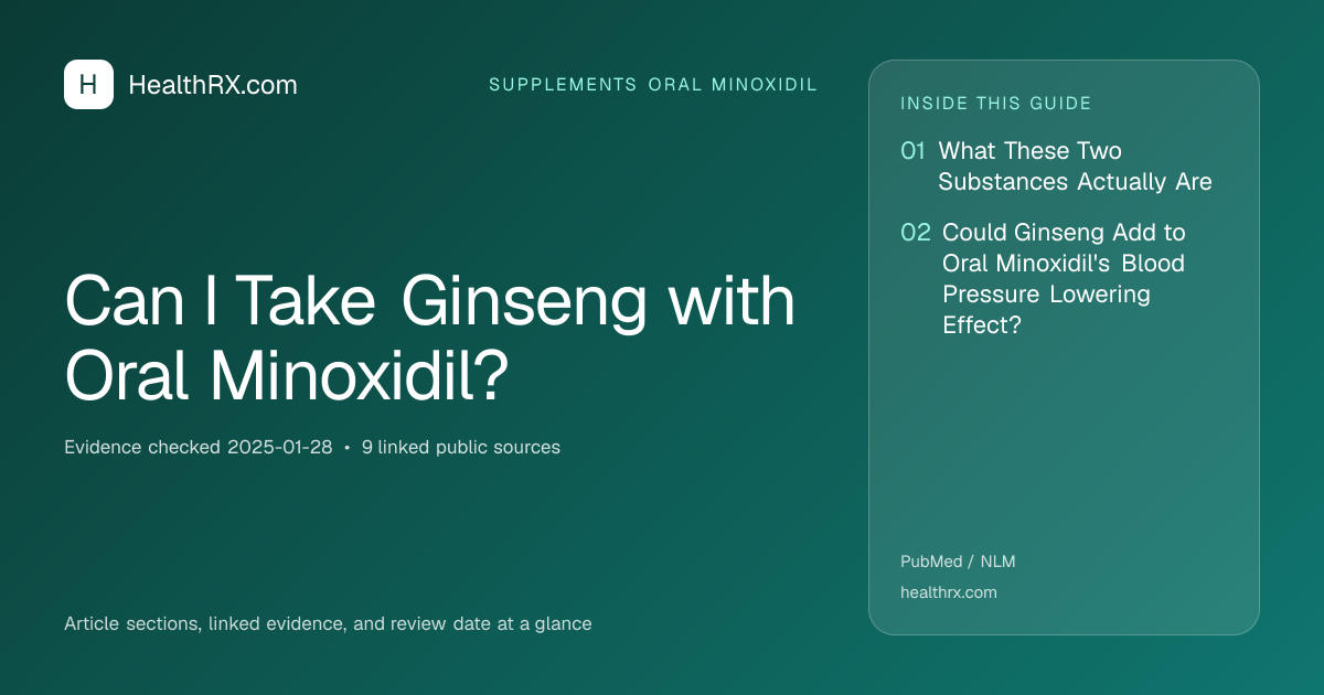 Evidence overview for supplements oral minoxidil: Can I Take Ginseng with Oral Minoxidil?