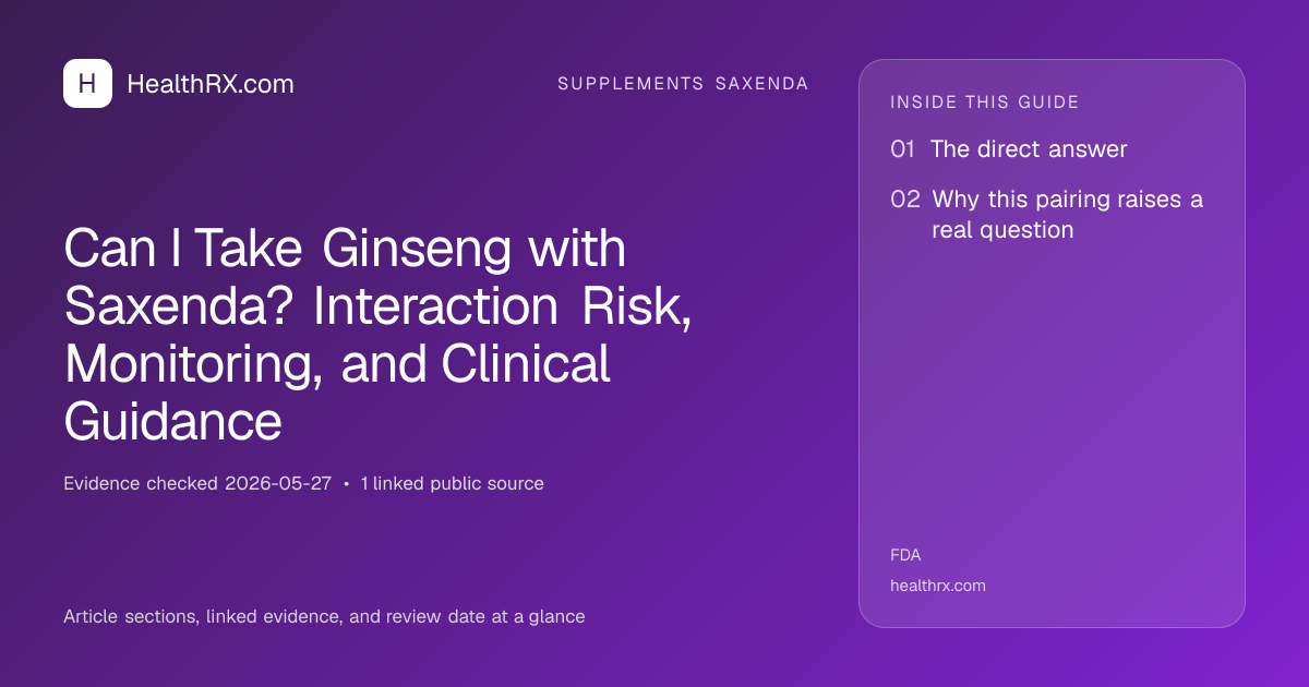 Evidence overview for Can I Take Ginseng with Saxenda? Interaction Risk, Monitoring, and Clinical Guidance