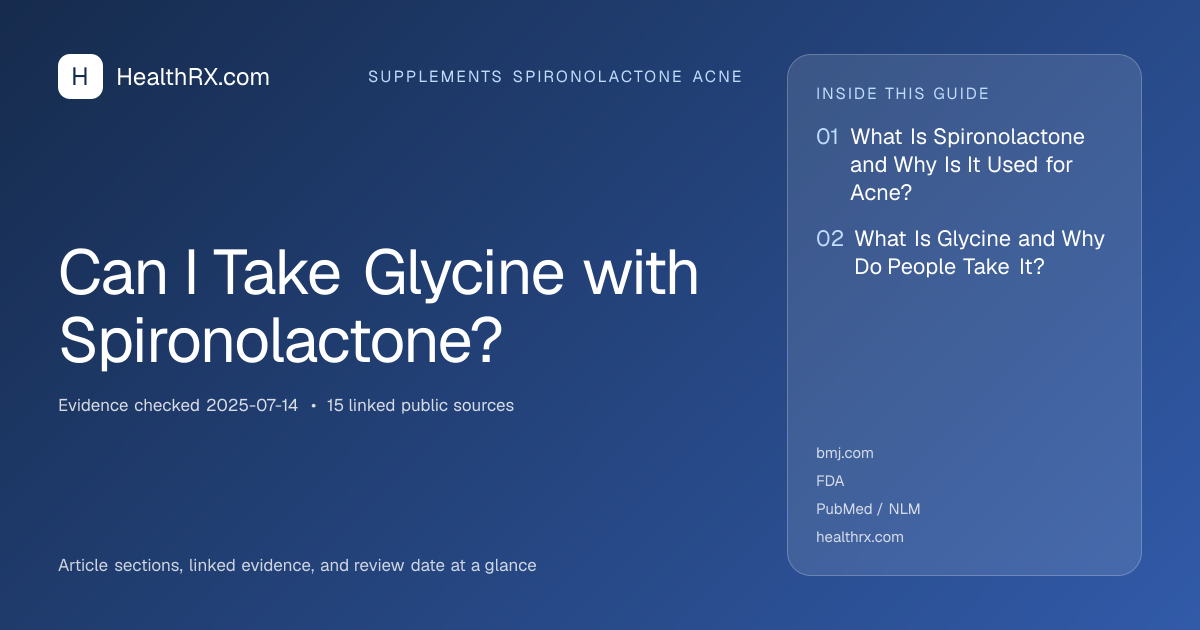 Evidence overview for supplements spironolactone acne: Can I Take Glycine with Spironolactone?