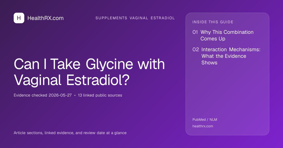 Evidence overview for Can I Take Glycine with Vaginal Estradiol?