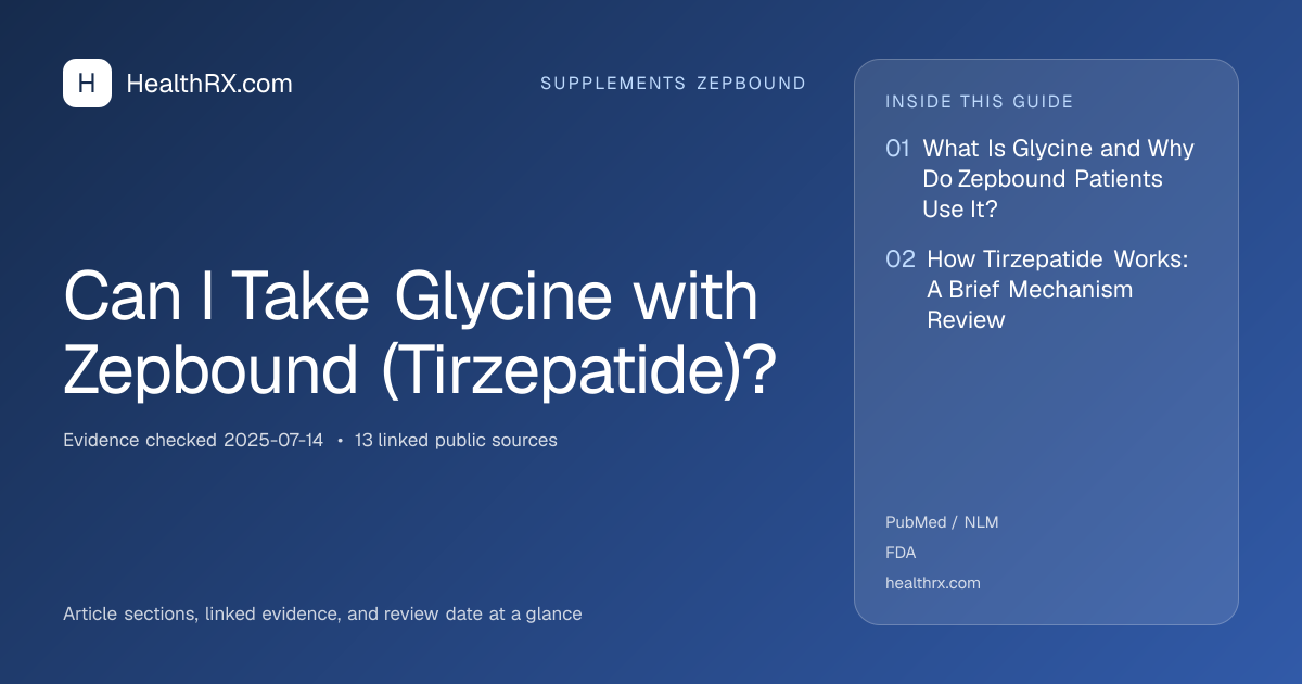 Evidence overview for Can I Take Glycine with Zepbound (Tirzepatide)?