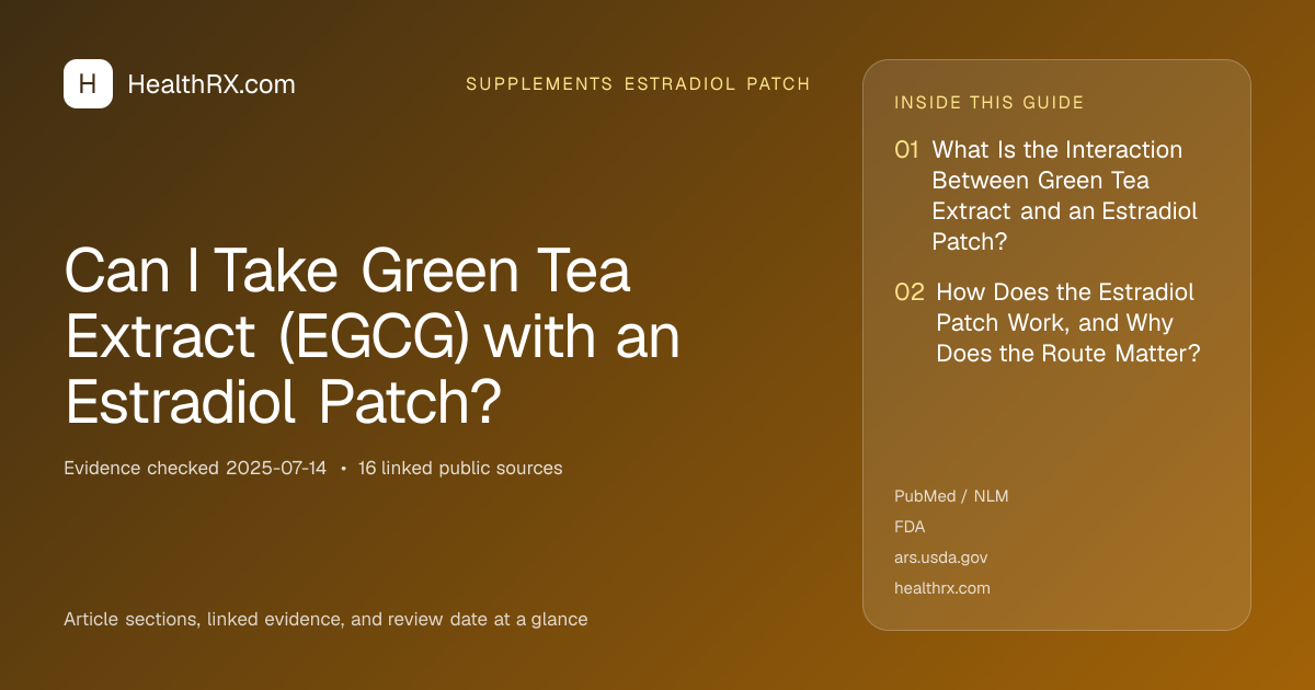 Evidence overview for Can I Take Green Tea Extract (EGCG) with an Estradiol Patch?
