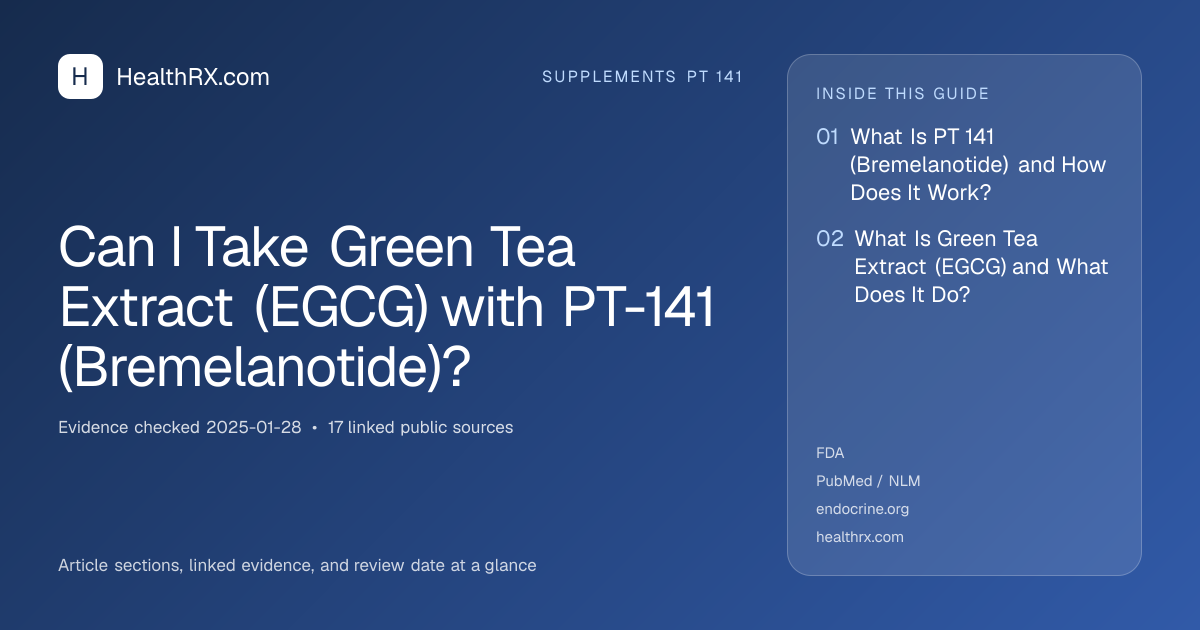 Evidence overview for supplements pt 141: Can I Take Green Tea Extract (EGCG) with PT-141 (Bremelanotide)?