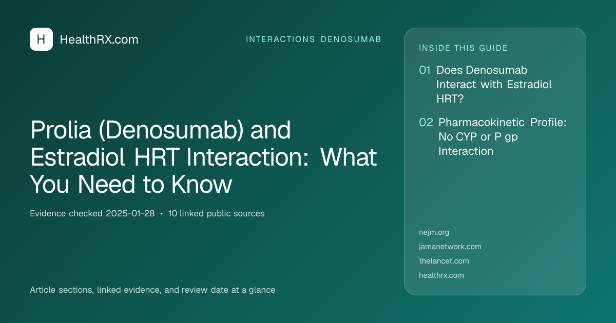 Evidence overview for Prolia (Denosumab) and Estradiol HRT Interaction: What You Need to Know