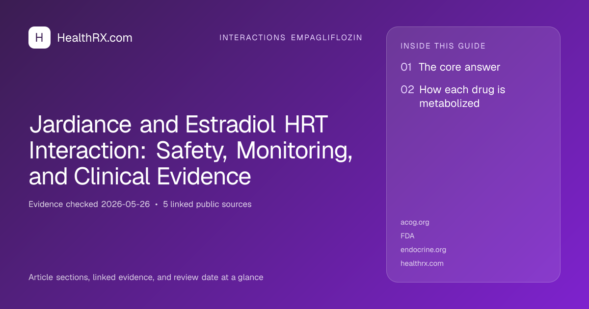 Evidence overview for Jardiance and Estradiol HRT Interaction: Safety, Monitoring, and Clinical Evidence