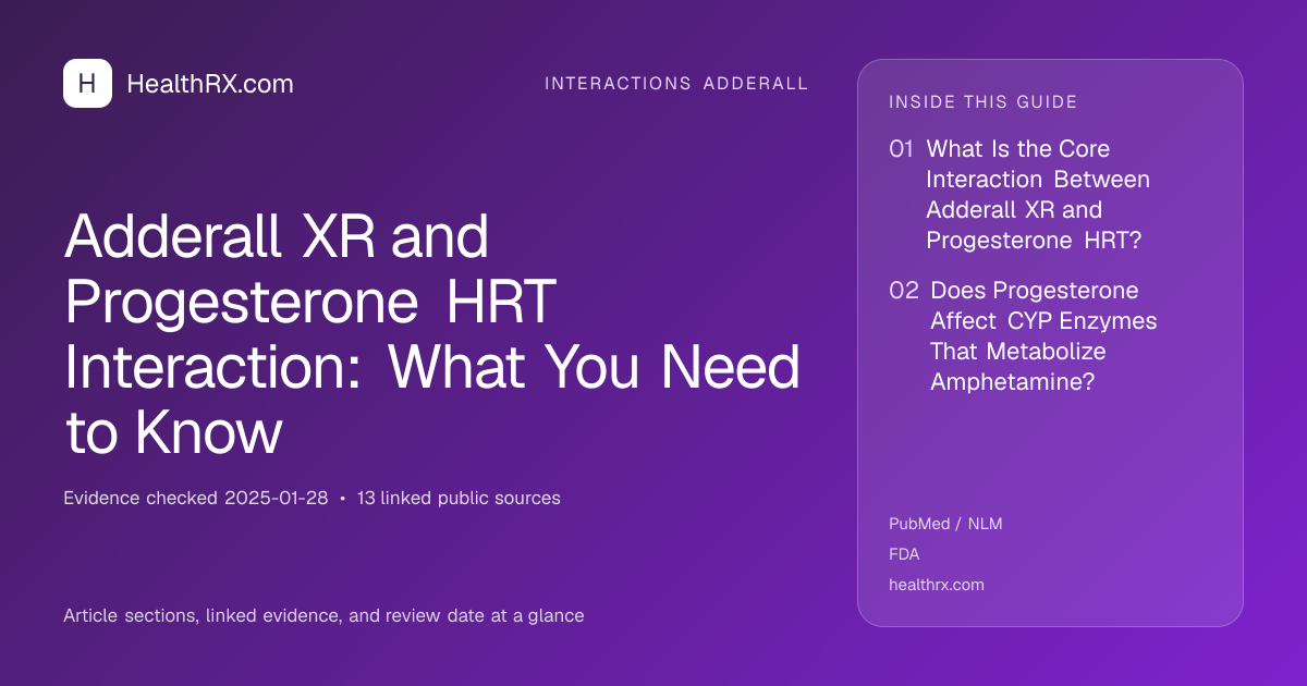 Evidence overview for Adderall XR and Progesterone HRT Interaction: What You Need to Know
