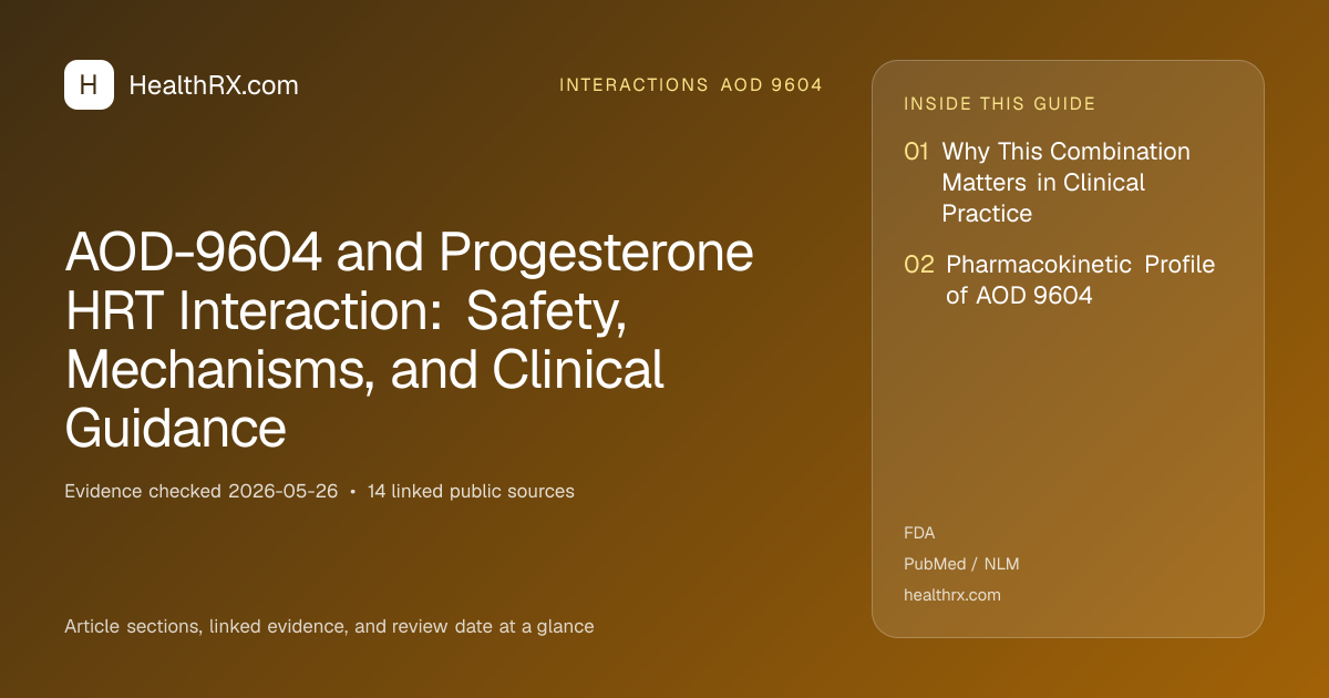 Evidence overview for AOD-9604 and Progesterone HRT Interaction: Safety, Mechanisms, and Clinical Guidance