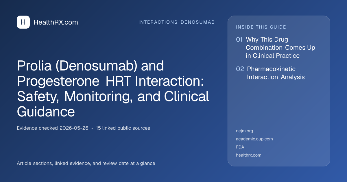 Evidence overview for Prolia (Denosumab) and Progesterone HRT Interaction: Safety, Monitoring, and Clinical Guidance