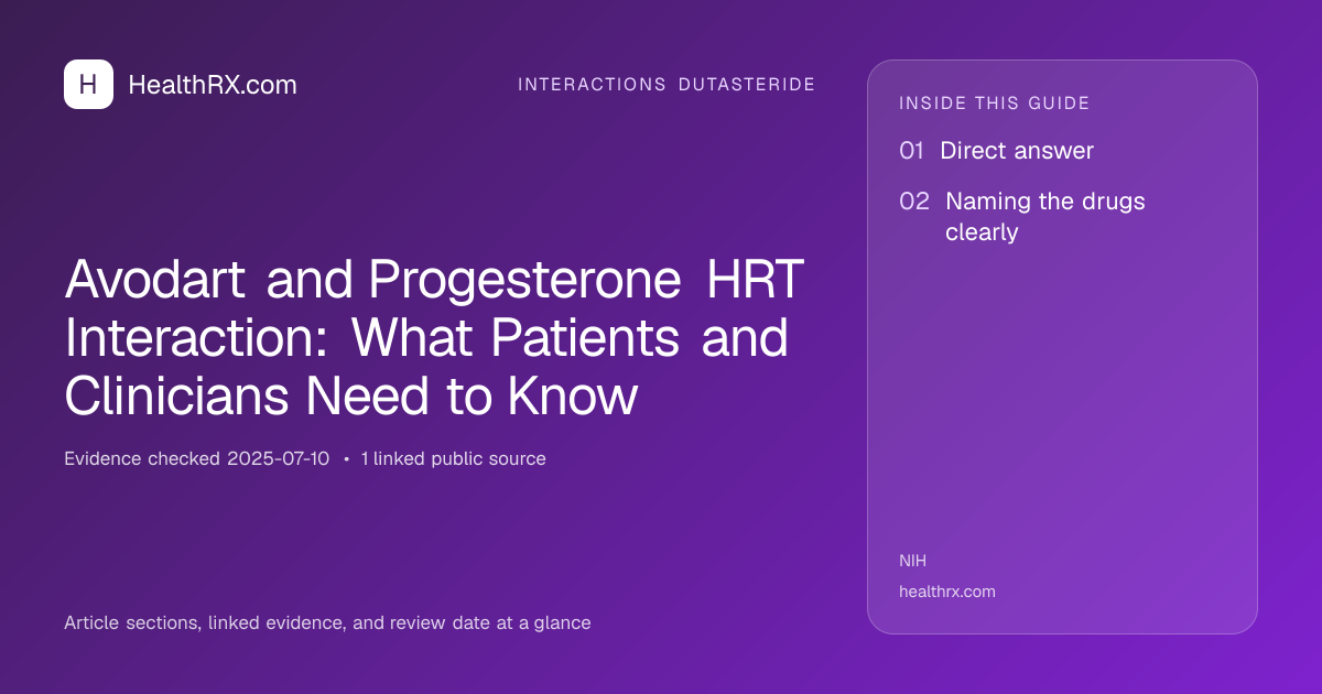 Evidence overview for Avodart and Progesterone HRT Interaction: What Patients and Clinicians Need to Know