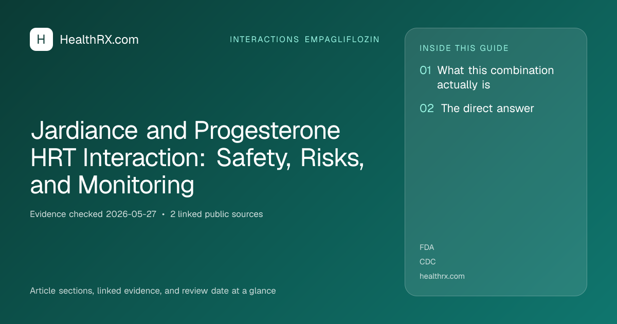 Evidence overview for Jardiance and Progesterone HRT Interaction: Safety, Risks, and Monitoring