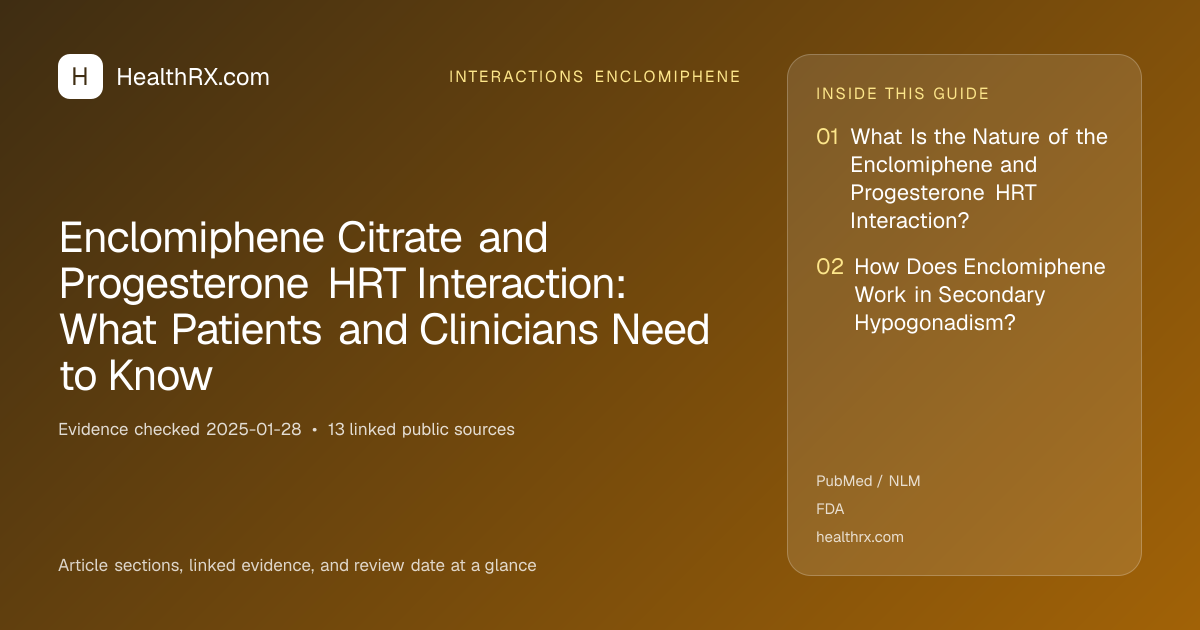 Evidence overview for Enclomiphene Citrate and Progesterone HRT Interaction: What Patients and Clinicians Need to Know