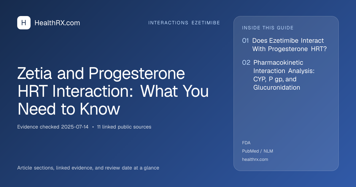 Evidence overview for Zetia and Progesterone HRT Interaction: What You Need to Know