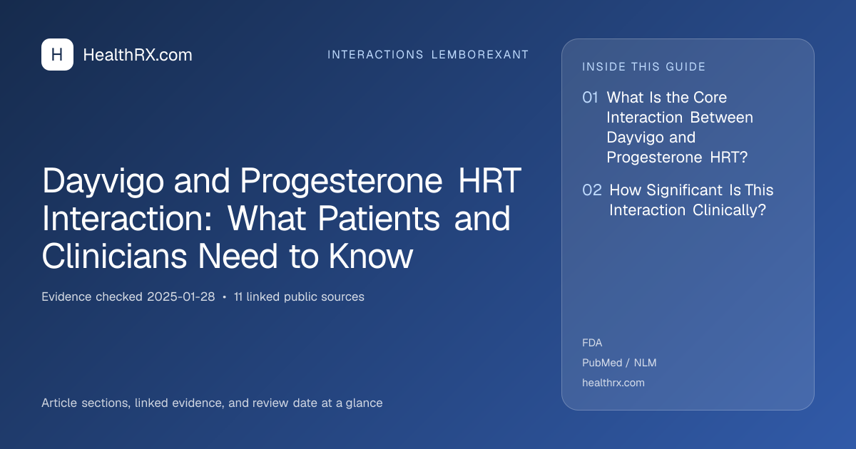 Evidence overview for Dayvigo and Progesterone HRT Interaction: What Patients and Clinicians Need to Know