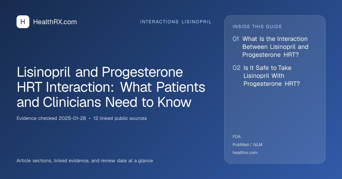Evidence overview for Lisinopril and Progesterone HRT Interaction: What Patients and Clinicians Need to Know