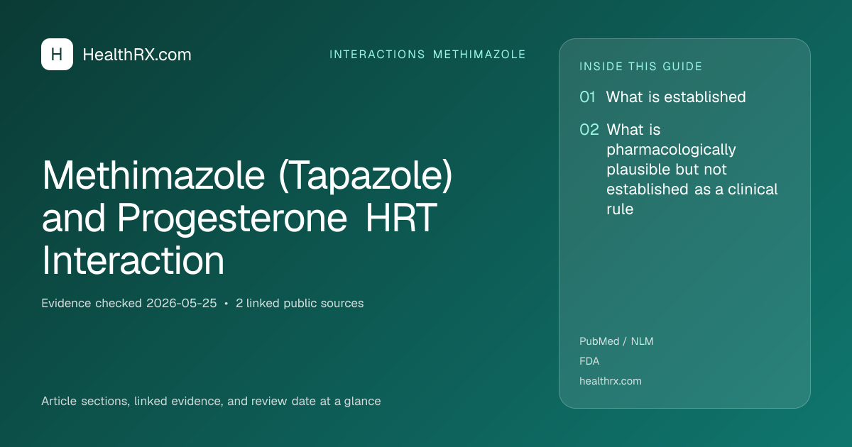Evidence overview for interactions methimazole: Methimazole (Tapazole) and Progesterone HRT Interaction
