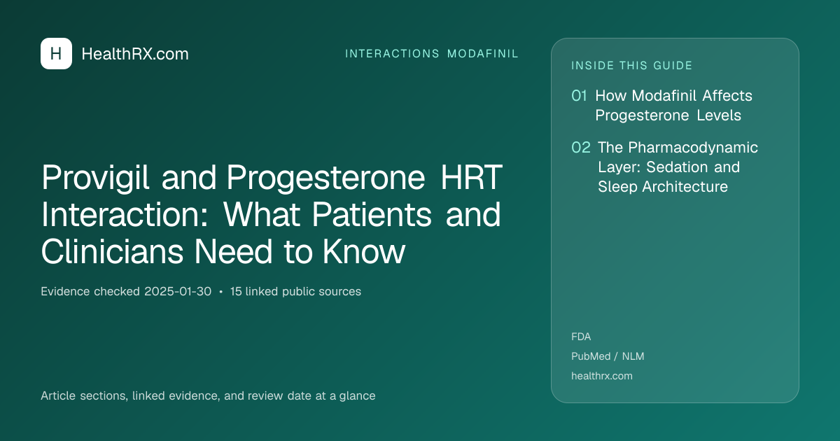 Evidence overview for Provigil and Progesterone HRT Interaction: What Patients and Clinicians Need to Know