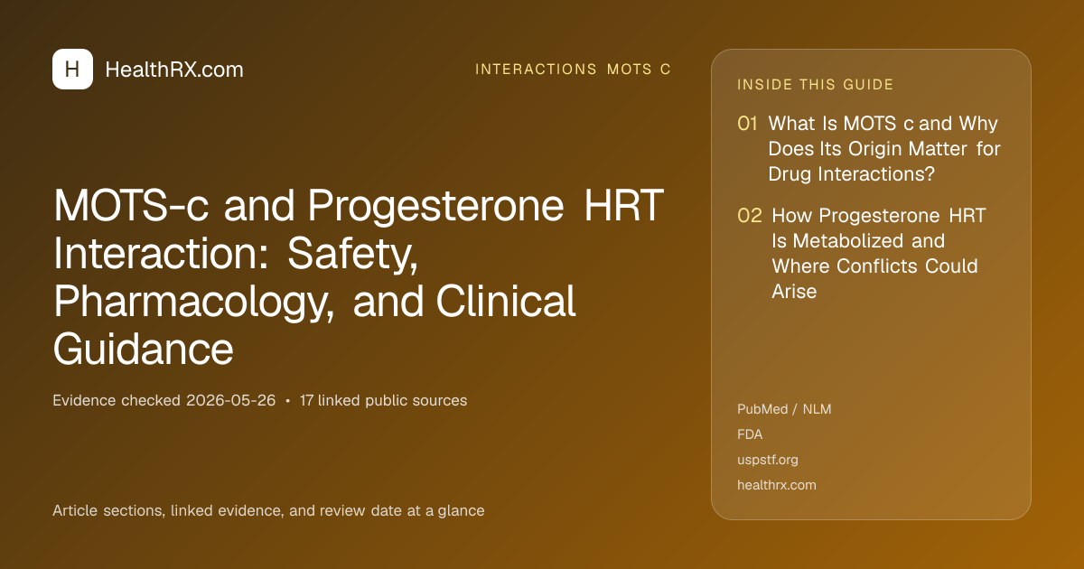 Evidence overview for MOTS-c and Progesterone HRT Interaction: Safety, Pharmacology, and Clinical Guidance