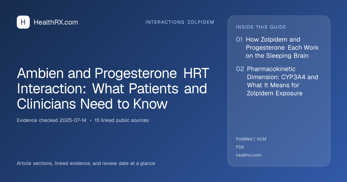 Evidence overview for Ambien and Progesterone HRT Interaction: What Patients and Clinicians Need to Know