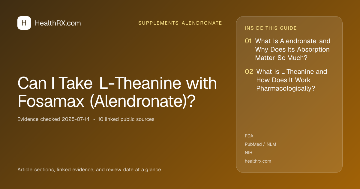 Evidence overview for supplements alendronate: Can I Take L-Theanine with Fosamax (Alendronate)?